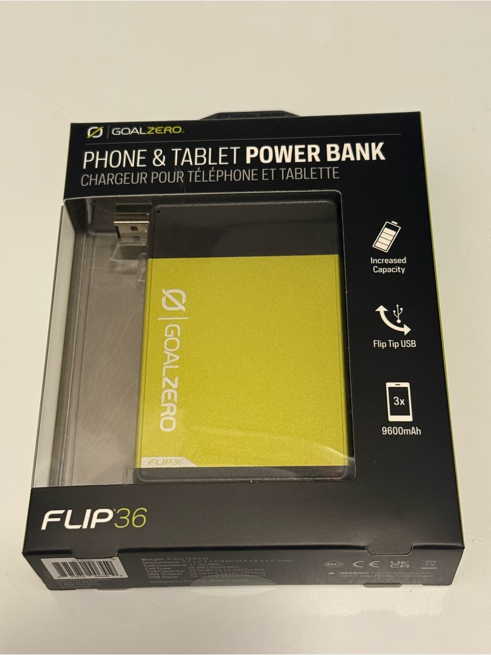 Flip36 Portable Power Bank - Lime/Black